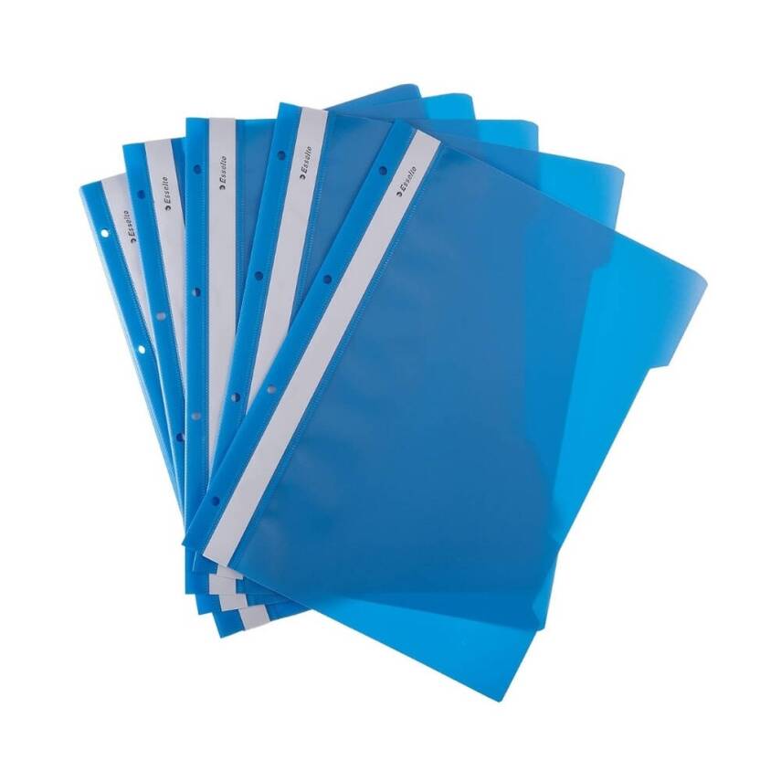 Esselte Telli Dosya, 50'li Paket, A4 Boyut, 4 Delikli Yapı, Mavi - 6