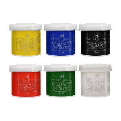 Faber Castell Parmak Boyası, 25ml x 6 Renk, Yüksek Kaliteli - 3