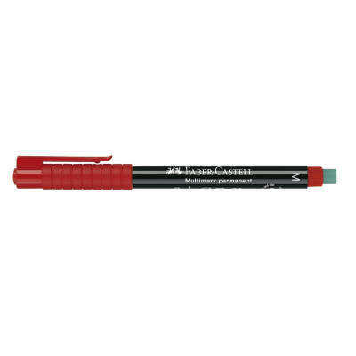Faber Castell Permanent Kalem, M Boy, Solmayan Mürekkep, Kırmızı - 2