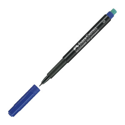 Faber Castell Permanent Kalem, S Boy, Solmayan Mürekkep, Mavi - Faber Castell