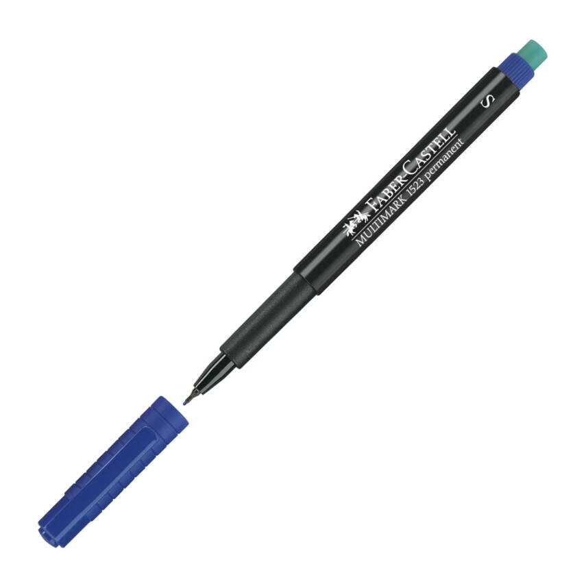 Faber Castell Permanent Kalem, S Boy, Solmayan Mürekkep, Mavi - 1