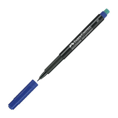 Faber Castell Permanent Kalem, S Boy, Solmayan Mürekkep, Mavi - 5
