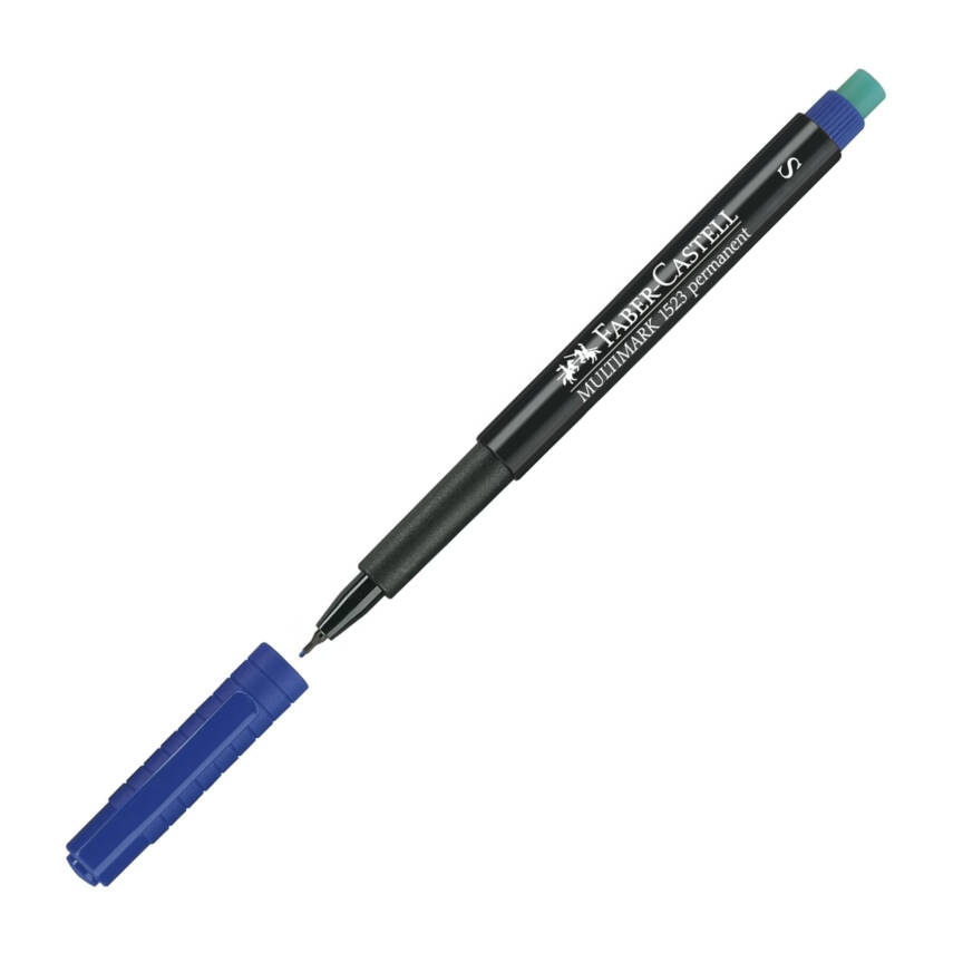 Faber Castell Permanent Kalem, S Boy, Solmayan Mürekkep, Mavi - 5