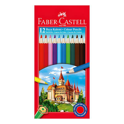 Faber Castell Red Line Kuru Boya Kalemi, 12 Renk, Yumuşak - Faber Castell