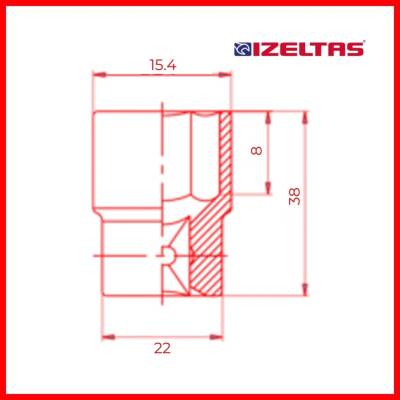 İzeltaş Altı Köşe Lokma Anahtar, 1/2 İnç 10 mm, Yüksek Tork Dayanımı - 4