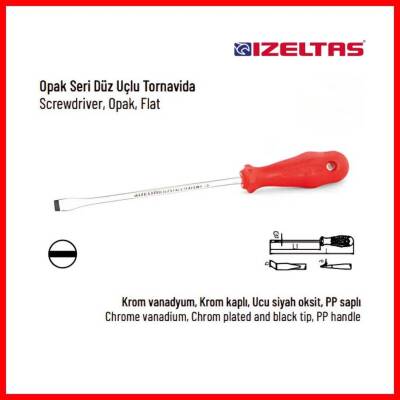 İzeltaş Düz Uçlu Tornavida, 5x125 mm, Opak Seri, Güvenli ve Hassas - 4