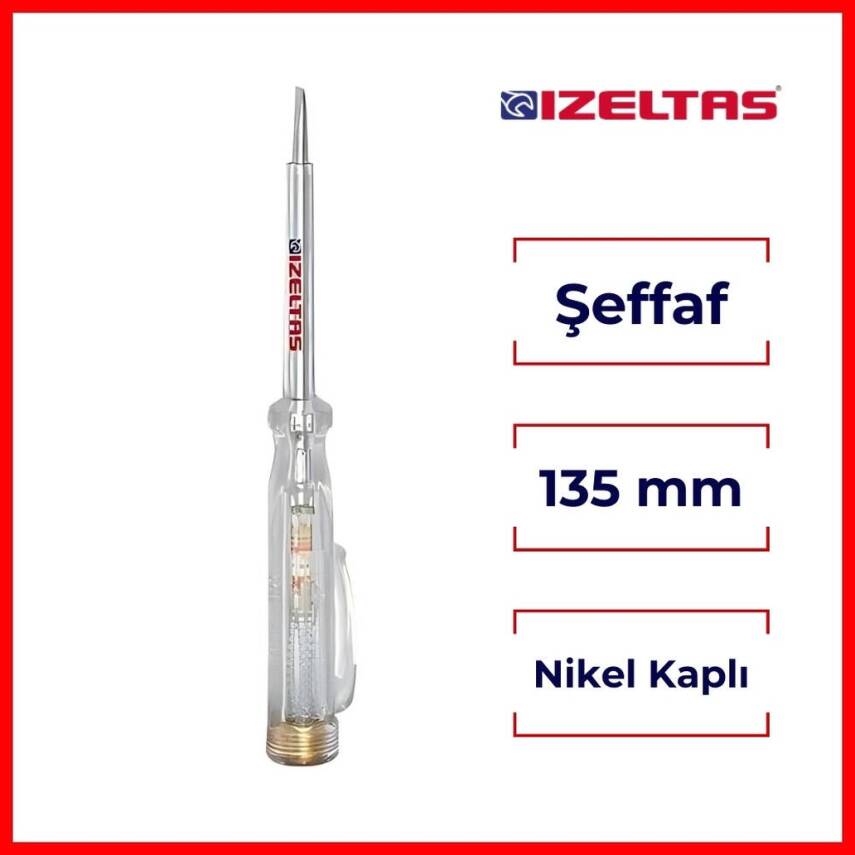 İzeltaş Kontrol Kalemi, 135 mm, Elektrik Akımı Testi, Güvenli, Hassas - 2