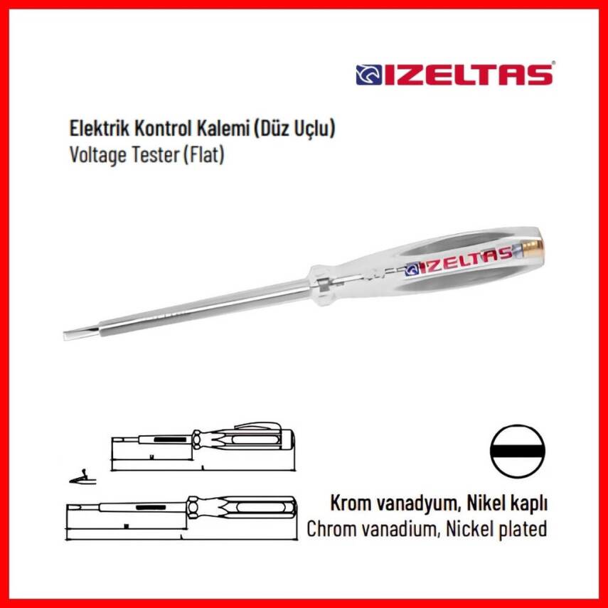 İzeltaş Kontrol Kalemi, 190 mm, Elektrik Akımı Testi, Güvenli, Hassas - 4