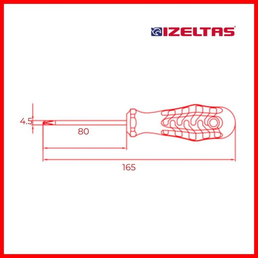 İzeltaş Yıldız Uçlu Tornavida, 4.5x80 mm, Opak Seri, Güvenli ve Hassas - 3