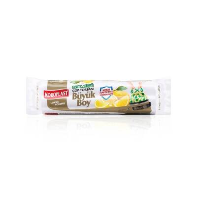 Koroplast Güçlü Büzgülü Çöp Torbası, Büyük, Limon Kokulu - Koroplast