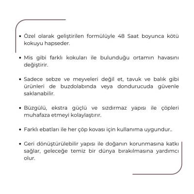 Koroplast Güçlü Büzgülü Çöp Torbası, Büyük, Vanilya Kokulu - 3