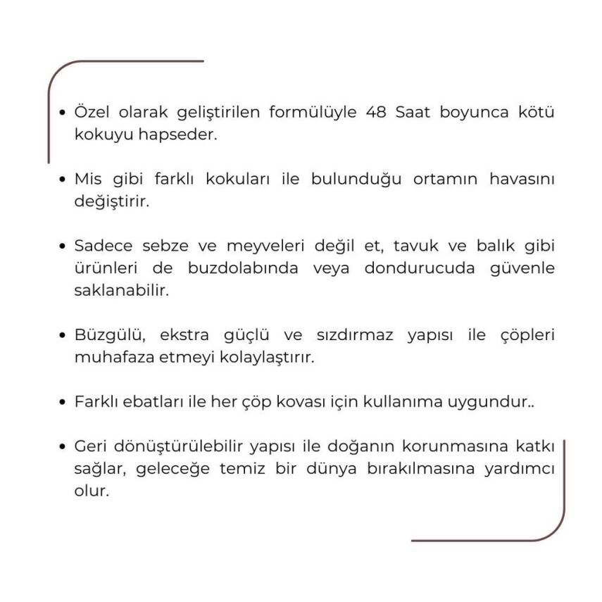 Koroplast Güçlü Büzgülü Çöp Torbası, Büyük, Vanilya Kokulu - 3