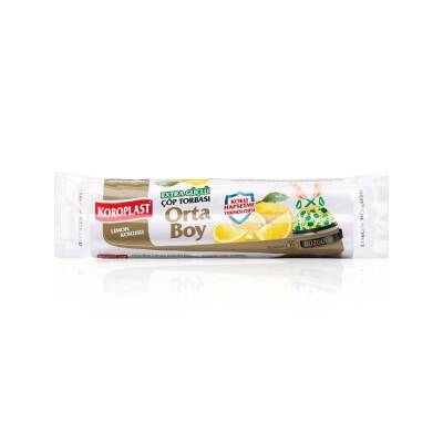 Koroplast Güçlü Büzgülü Çöp Torbası, Orta Boy, Limon Kokulu - Koroplast
