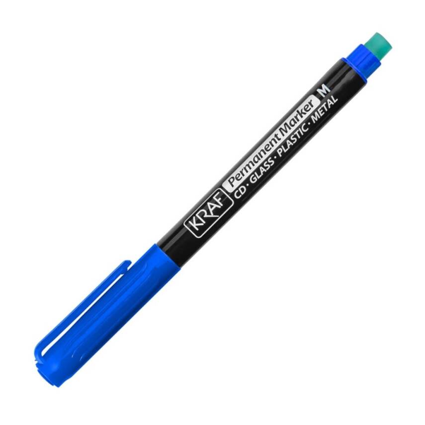 Kraf 260 Asetat Kalemi, Standart Uç (M), Hızlı Kurur, Mavi - 1