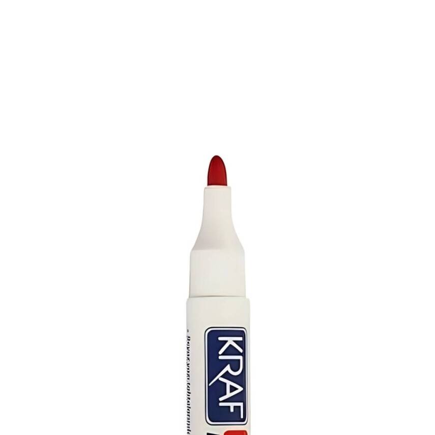 Kraf 770 Beyaz Tahta Kalemi, Doldurulabilir, Uzun Ömürlü, Kırmızı - 4