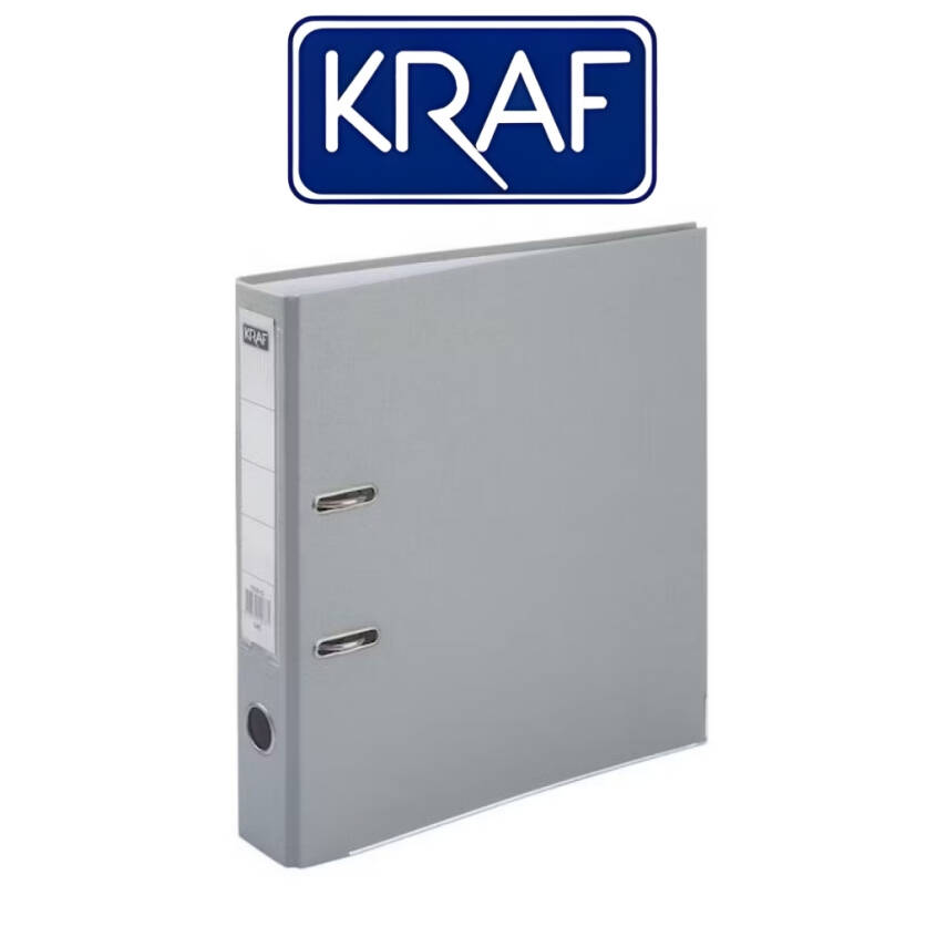 Kraf Büro Klasörü, 10 Adet, Dar, A4 Boyut, 2 Halkalı, Gri - 2