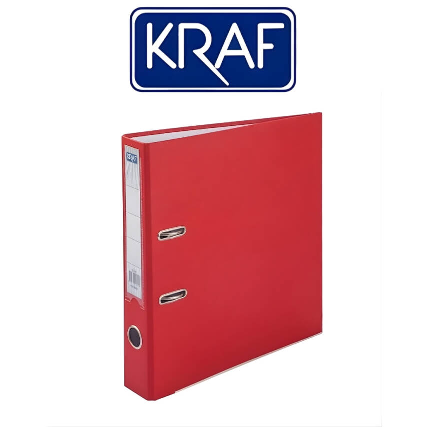 Kraf Büro Klasörü, 10 Adet, Dar, A4 Boyut, 2 Halkalı, Kırmızı - 2