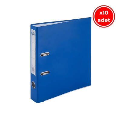 Kraf Büro Klasörü, 10 Adet, Dar, A4 Boyut, 2 Halkalı, Mavi - 1