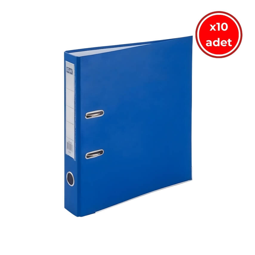 Kraf Büro Klasörü, 10 Adet, Dar, A4 Boyut, 2 Halkalı, Mavi - 1