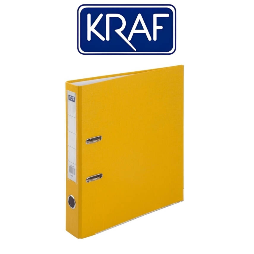 Kraf Büro Klasörü, 10 Adet, Dar, A4 Boyut, 2 Halkalı, Sarı - 3