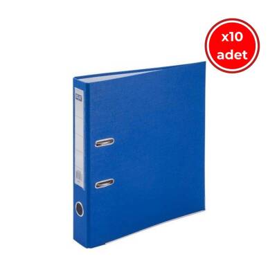 Kraf Büro Klasörü, 10 Adet, Dar, A4 Boyut, Metal Tel, Mavi - 1