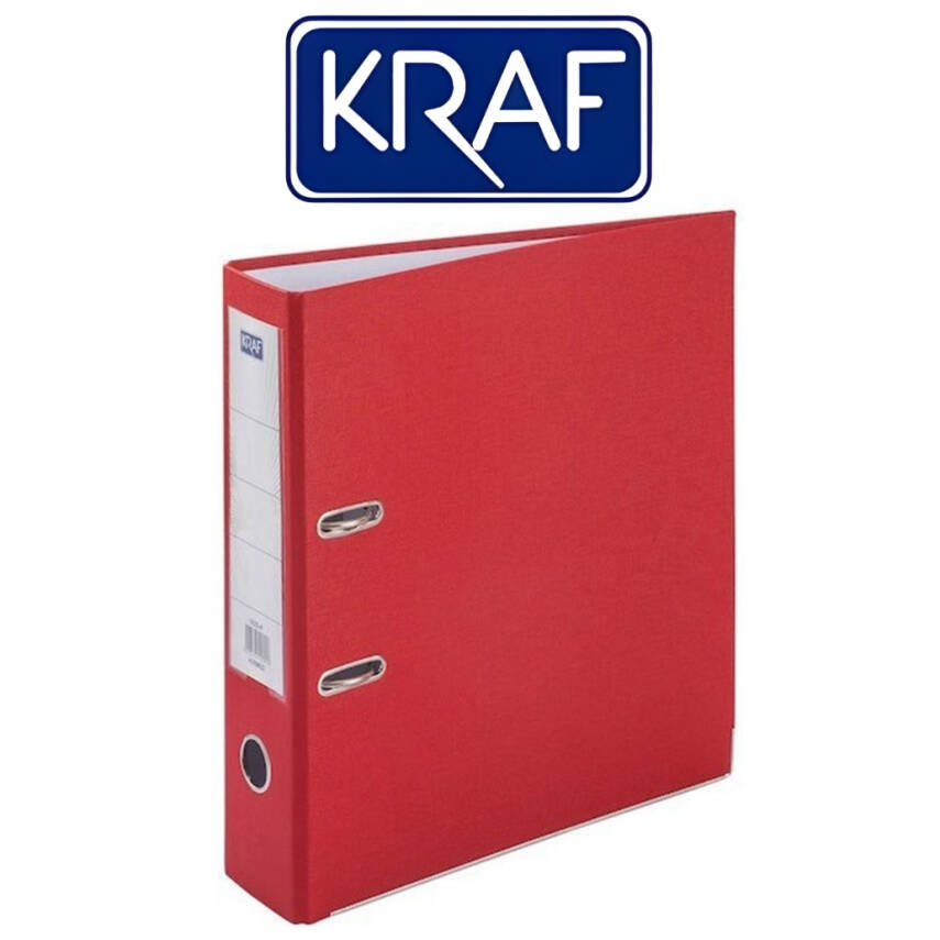 Kraf Büro Klasörü, 10 Adet, Geniş, A4 Boyut, 2 Halkalı, Kırmızı - 2