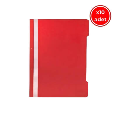 Kraf Telli Dosya, 10 Adet, 50'li Paket, A4, 2 Delikli, Kırmızı - 1