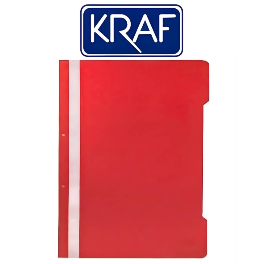 Kraf Telli Dosya, 10 Adet, 50'li Paket, A4, 2 Delikli, Kırmızı - 2