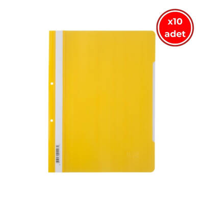 Kraf Telli Dosya, 10 Adet, 50'li Paket, A4, 2 Delikli, Sarı - Kraf