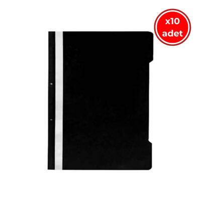 Kraf Telli Dosya, 10 Adet, 50'li Paket, A4, 2 Delikli, Siyah - 1