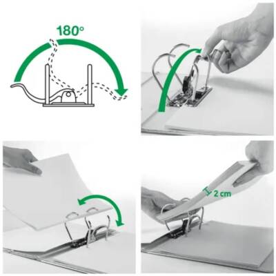 Leitz 180° Büro Klasörü, Plastik, Dar, A4 Boyut, Siyah - 2