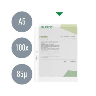 Leitz A5 Şeffaf Poşet Dosya, 50'li Paket, 6 Delikli, Dayanıklı - 2