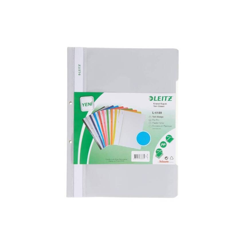 Leitz Telli Dosya, 10 Adet, 50'li Paket, A4, 2 Delikli, Gri - 3