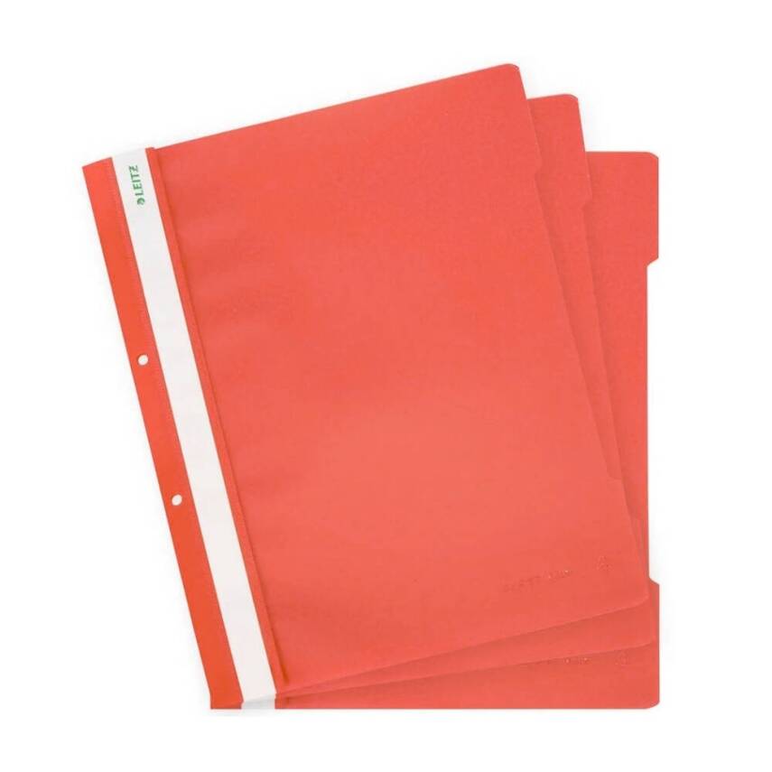 Leitz Telli Dosya, 10 Adet, 50'li Paket, A4, 2 Delikli, Kırmızı - 3