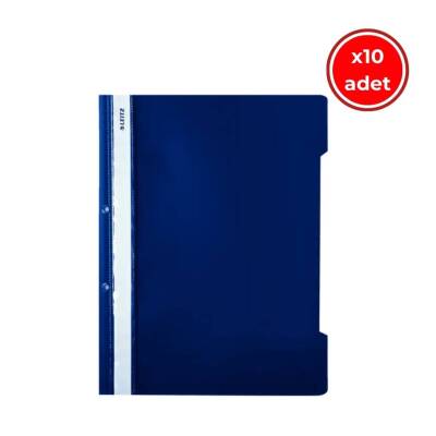 Leitz Telli Dosya, 10 Adet, 50'li Paket, A4, 2 Delikli, Lacivert - 1