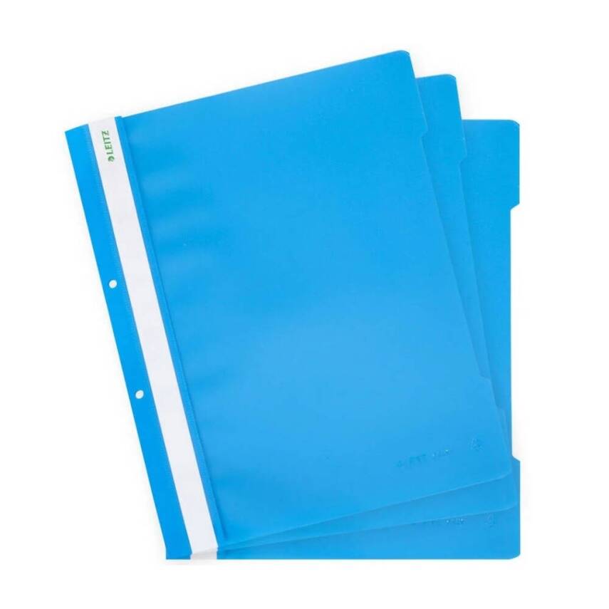 Leitz Telli Dosya, 10 Adet, 50'li Paket, A4, 2 Delikli, Mavi - 5