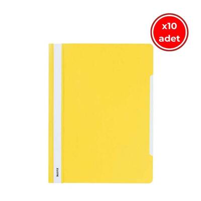 Leitz Telli Dosya, 10 Adet, 50'li Paket, A4, 2 Delikli, Sarı - 1