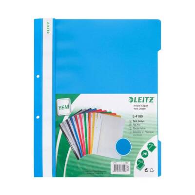 Leitz Telli Dosya, 50'li Paket, A4 Boyut, 2 Delikli Yapı, Mavi - 2
