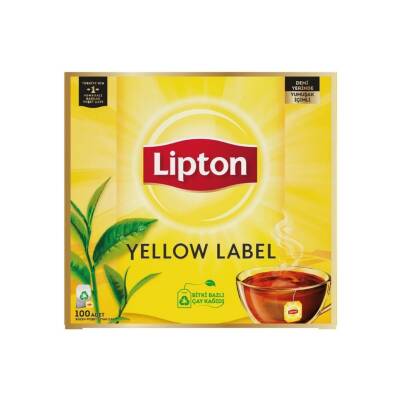 Lipton Bardak Poşet Çay, Yellow Label, 100'lü Paket, Lezzetli - Lipton