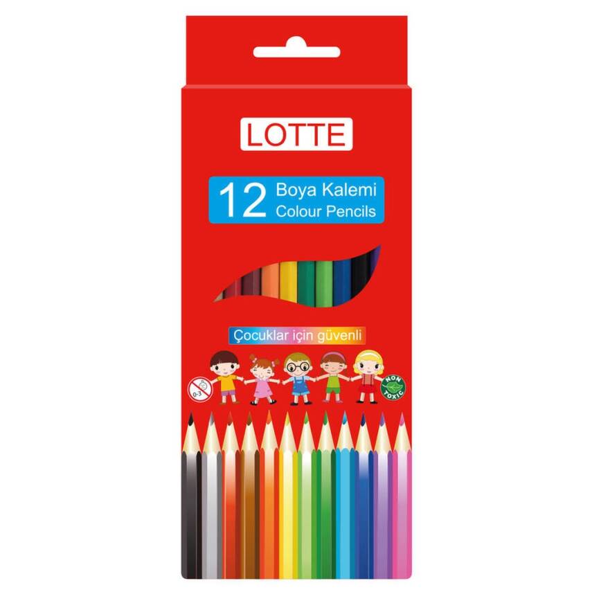 Lotte Kuru Boya Kalemi Seti, Kırılmaya Karşı 3 mm Uçlu, 12 Renkli Set - 1