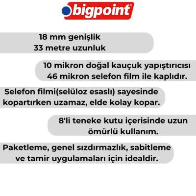 Louis Tape Selefon Bant 18 mm x 33 m, Şeffaf, Kauçuk Yapışkan - 4