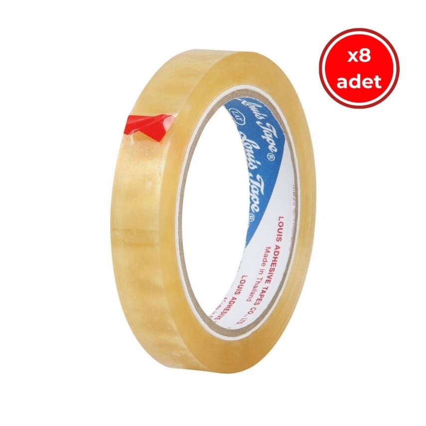 Louis Tape Selefon Bant, 8 Adet, 12 mm x 66 m, Şeffaf, Teneke Kutulu - 1