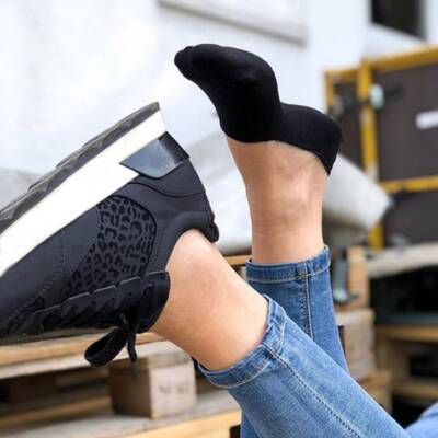 Meristanbul 6'lı Unisex Babet Çorap, 39-42, %80 Pamuklu, Siyah-Beyaz - 7