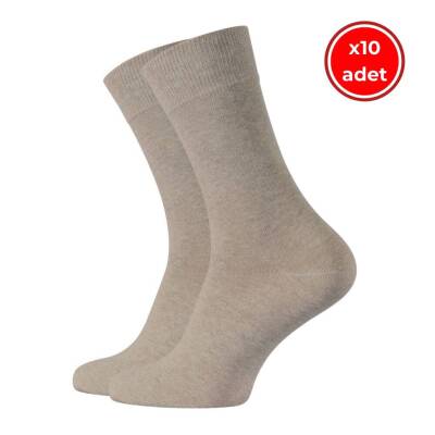 Meristanbul Business Çorap, 10 Adet, 39-42, Yumuşak, Pamuklu, S.kahve - 1