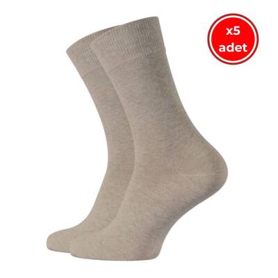 Meristanbul Business Çorap, 5 Adet, 39-42, Yumuşak, Pamuklu,Sütlükahve - 1