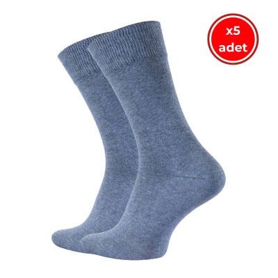 Meristanbul Business Çorap, 5 Adet, 43-46, Yumuşak, Pamuklu, Açık Mavi - 1