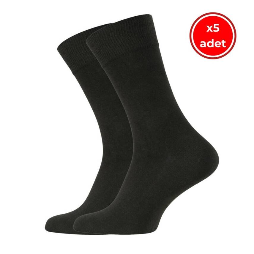 Meristanbul Business Çorap, 5 Adet, 43-46, Yumuşak, Pamuklu, Siyah - 1