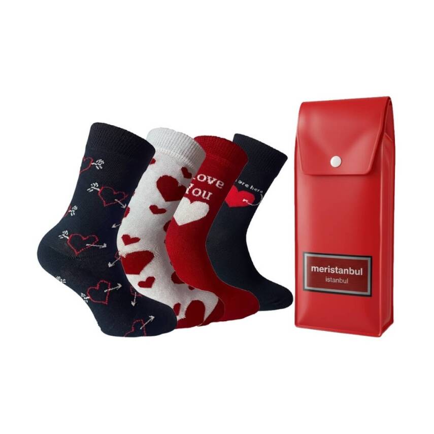 Meristanbul Gift Edition Çorap Seti, 43-46, 4'lü, Kalpli, Özel Seri - 6