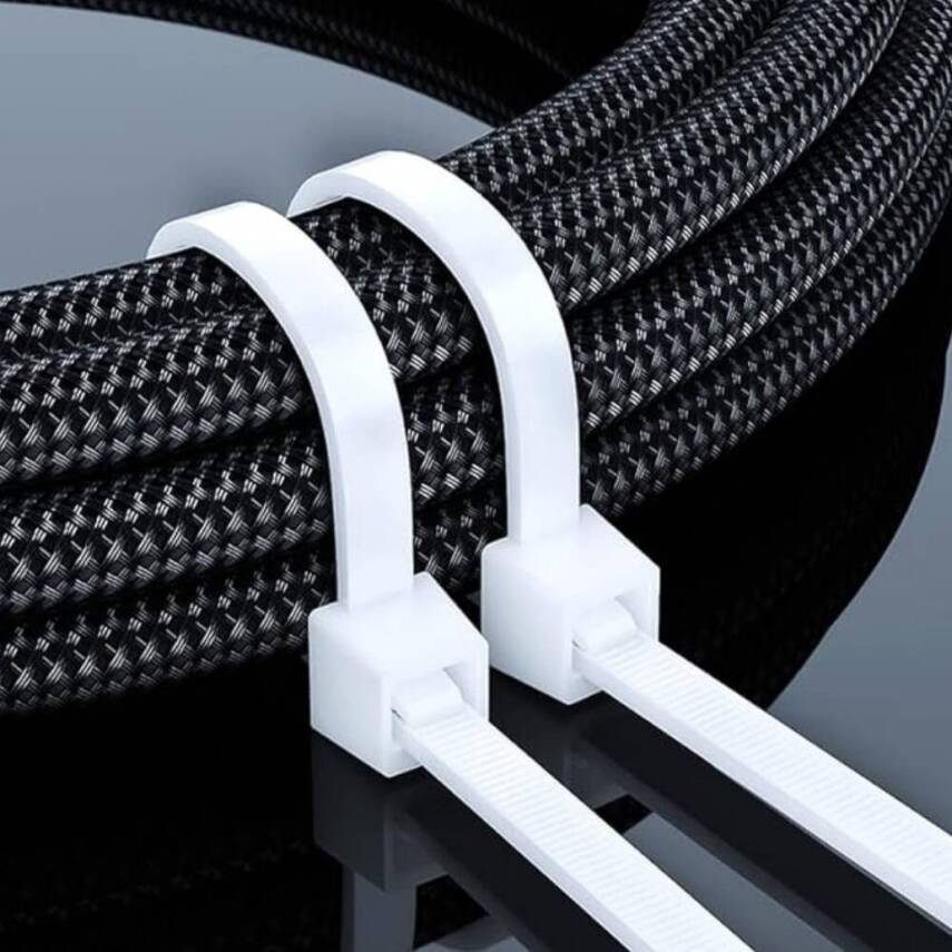 Meşem Kablo Bağı, 100'lü Paket Plastik Kelepçe, 3.6 mm, 150 mm, Beyaz - 4