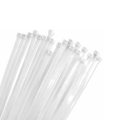Meşem Kablo Bağı, 100'lü Paket Plastik Kelepçe, 3.6 mm, 200 mm, Beyaz - Meşem